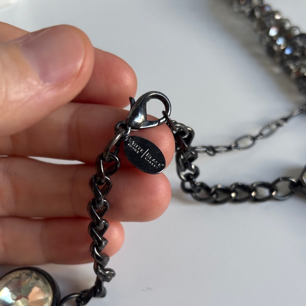 White House Black Market Elegant Black and Silver Necklace Set - Picture 4 of 5